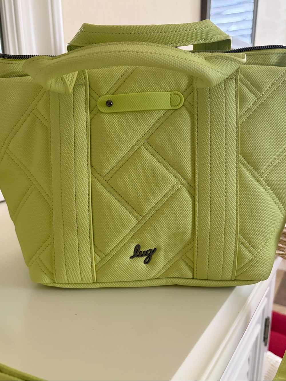 lug Quilted Tote in Lime